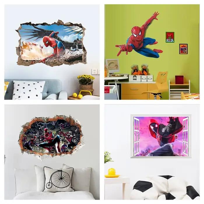 Dessin animé Spiderman Stickers muraux pour chambre d'enfants décoration de la maison 3d Super héros