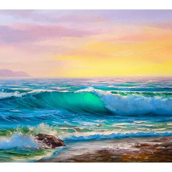 Peinture acrylique par numéros pour adultes, paysage marin, coloriage par numéros, cadeau DIY, décor