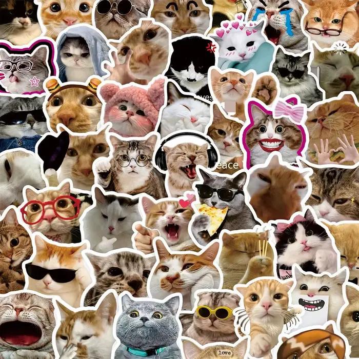 Autocollants Emoji chat drôle mignon, 100 pièces, décor pour Journal/ordinateur portable/étui de tél