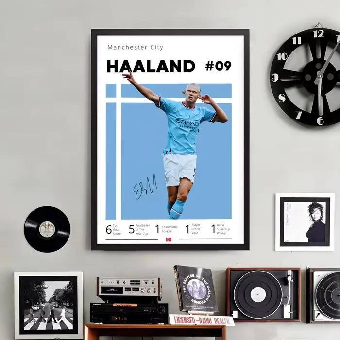 E-erling H-haaland – peinture calligraphique, affiche murale sur toile, impression de décoration d'i