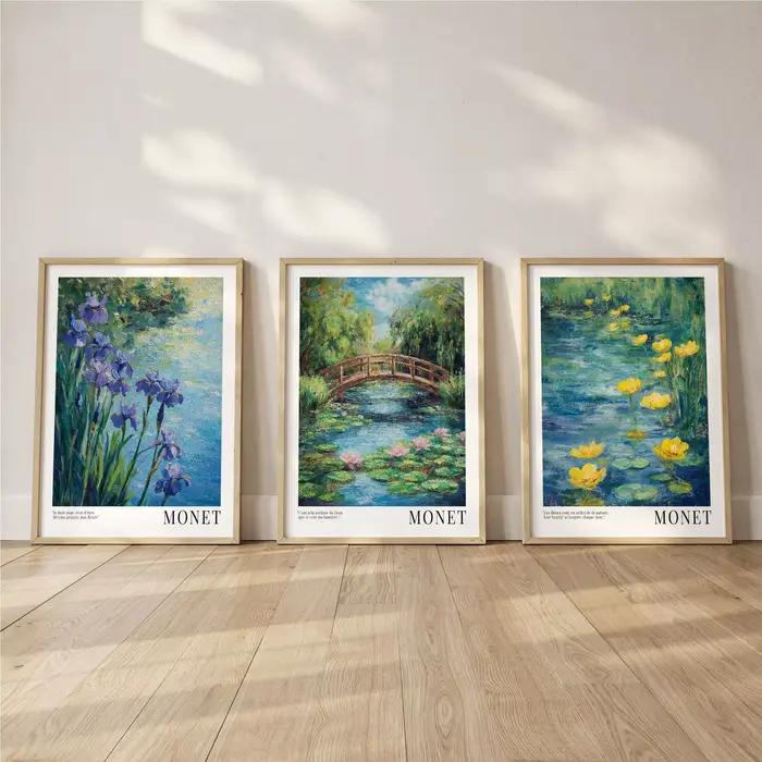Monet – ensemble d'imprime de nénuphars, Art mural Floral impressionniste, décor de salon, peinture 