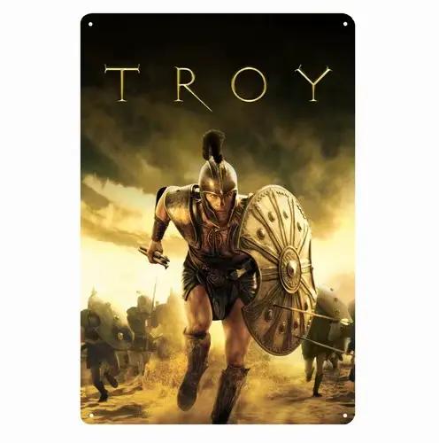 Affiche métallique de film de Troy Brad Pitt - Plaque de collection
