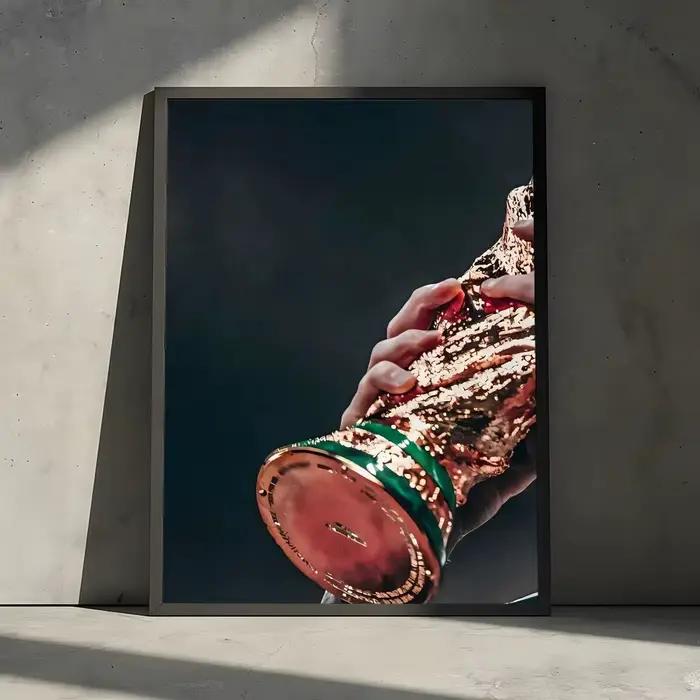 Affiche murale en toile de coton avec peinture cool et calligraphie Football M-Messi - Peinture esth