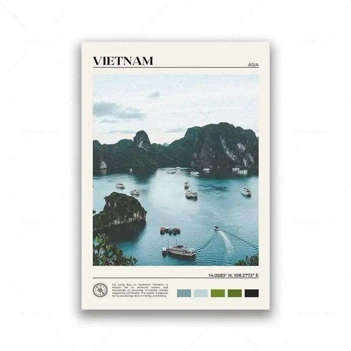 Affiche en toile de voyage asiatique, Vietnam, Philippines, Japon, Corée du Sud, Inde, Chine, Singap