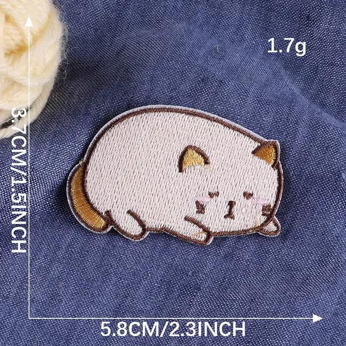 Autocollants en tissu auto-adhésif, badges brodés de chat de dessin animé, vêtements pour enfants, c