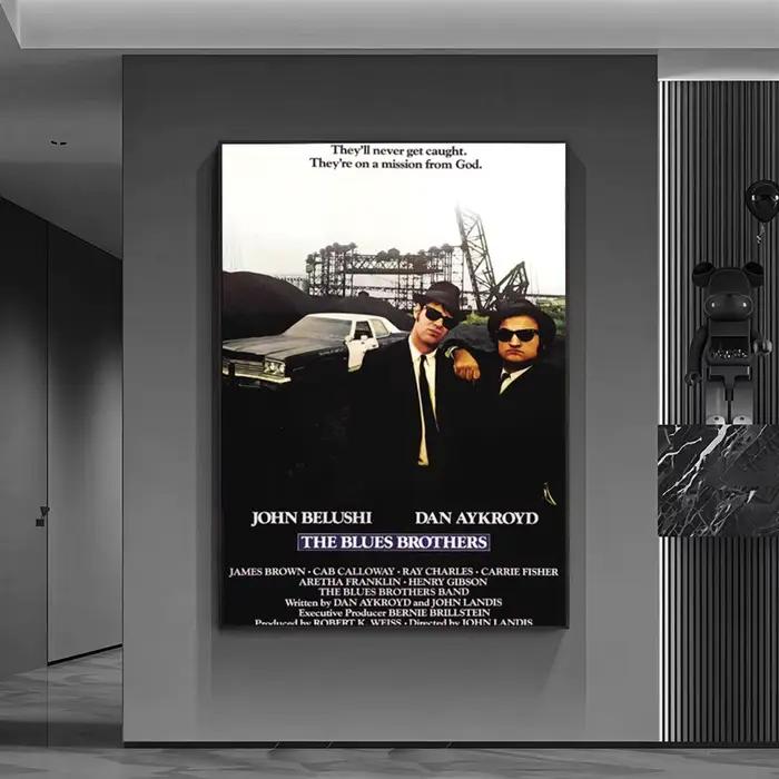 Affiche de film vintage Blues Brothers, décoration murale polyvalente HD imperméable, auto-adhésive,