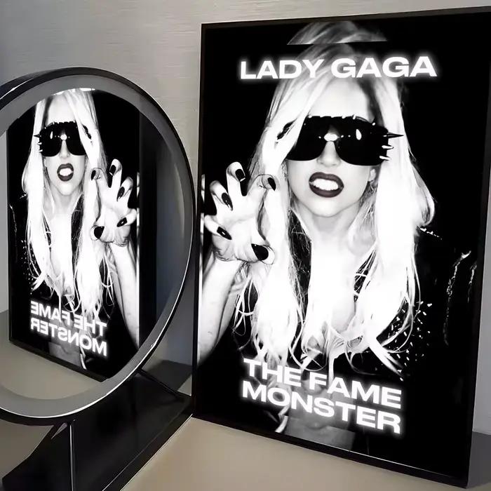 Affiche Singer L-lady Gaga, autocollant mural moderne en papier PP, décoratif minimaliste pour café,