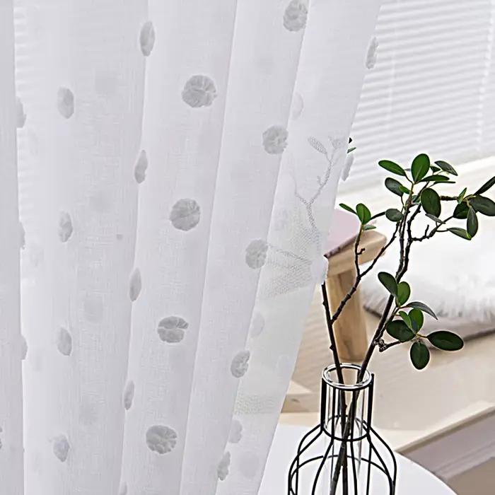 Rideaux courts blancs de style mignon pour salon, chambre, fenêtre, cuisine, salle de bain, camping-
