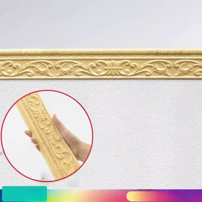 Nouvelle bordure murale 3D autocollante imperméable, stickers muraux pour cadre de porte, papier pei