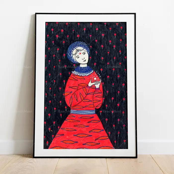 Affiche Maria Prymachenko, peintre d'art populaire ukrainien, affiche d'art naïf