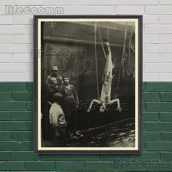 Affiche d'art de photographie de sirène d'horreur vintage, impression, capture de photos de sirènes,