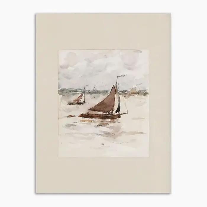 Neutre ferme Vintage pommier mur Art venise croquis affiche impression aquarelle paysage marin toile