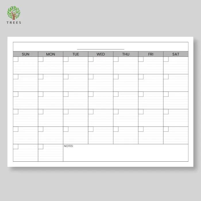 Planificateur mensuel grand format, tableau de planification mural non daté, plans quotidiens pour c