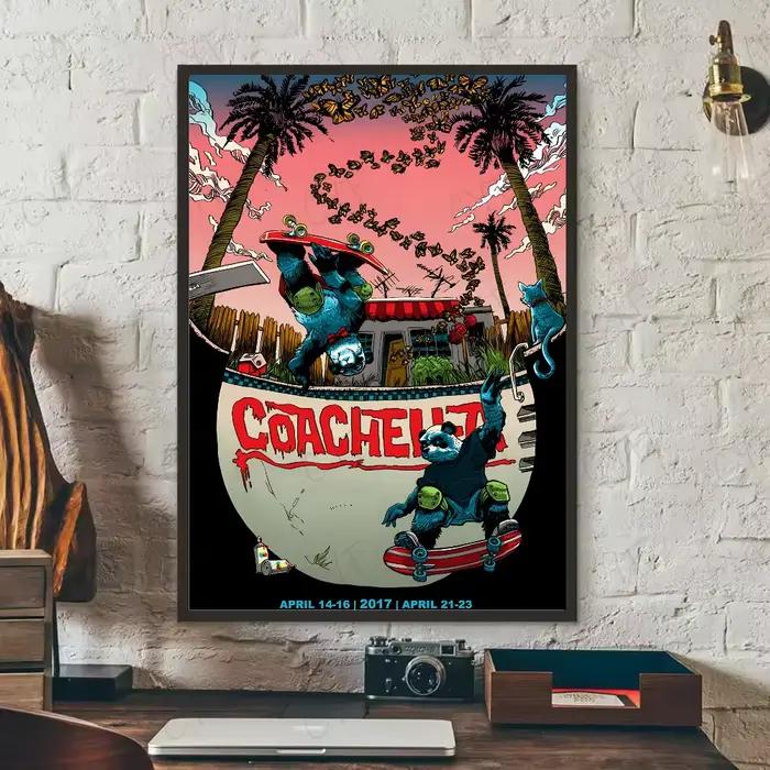 Affiche de Festival Coachella, mur collant d'art HD, imperméable, pour la maison, salon, chambre à c