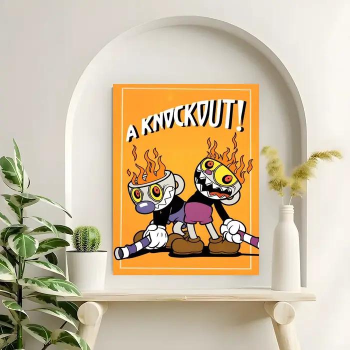 Affiche de jeu Cuphead, autocollants haute définition, adaptés à la chambre à coucher, au salon, à l
