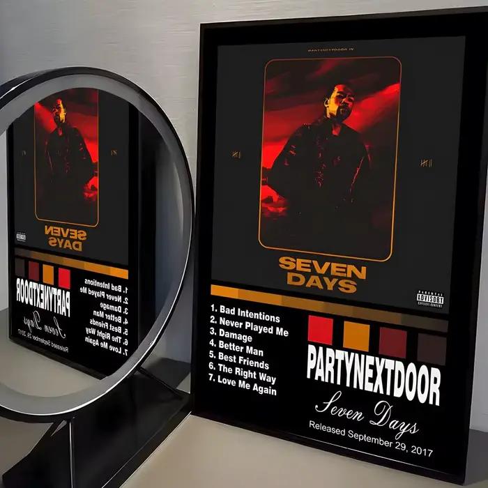 P-PARTYNEXTDOOR Poster autocollant mural imperméable auto-adhésif pour la décoration du salon et de 