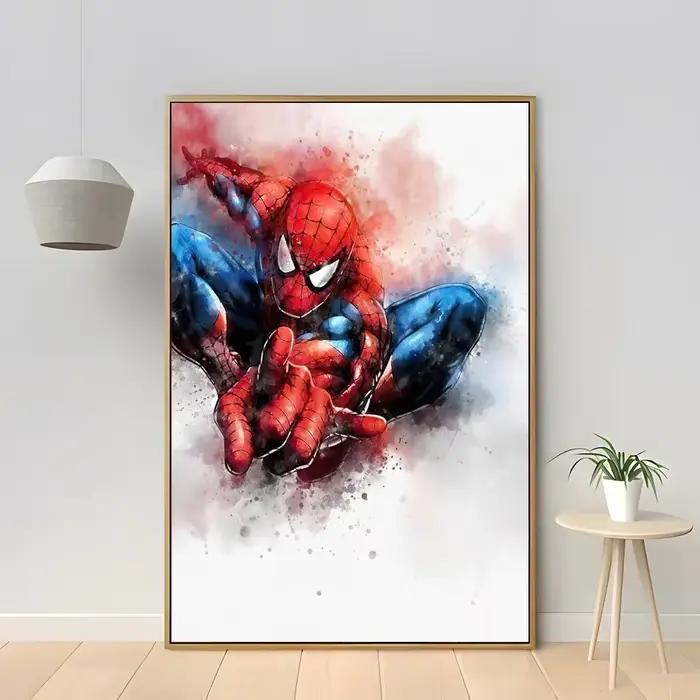 1 pièce Tableau sur toile sans cadre Spider-Man Style film Marvel Affiches murales Décoration d'inté
