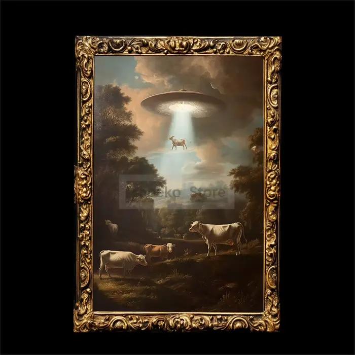 Affiche UFO de Style européen, décor Vintage pour salle de maison, futurisme rétro, imprimés d'obscu