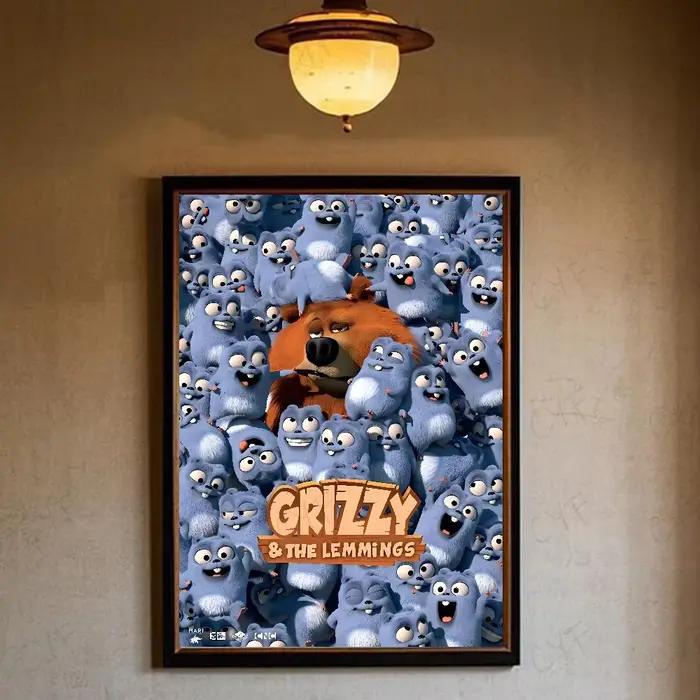 Affiche G-Grizzly et L-Lemmings, Art mural de haute qualité pour la maison, le bureau, la chambre à 