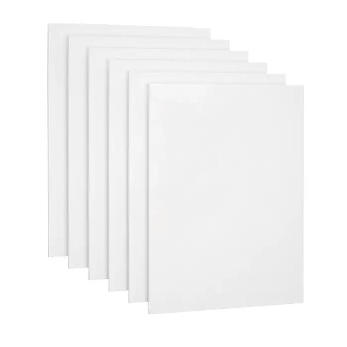 Panneaux de toile 6 pièces, toile vierge blanche apprêtée au gesso pour la peinture-panneau de toile