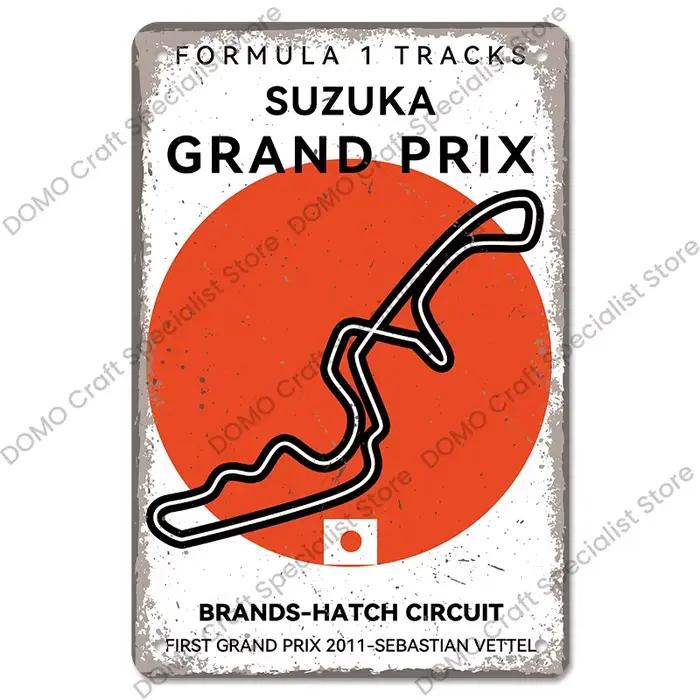 Affiche de Circuit de course F1, signes métalliques Vintage en étain, Station de Monaco espagne et a