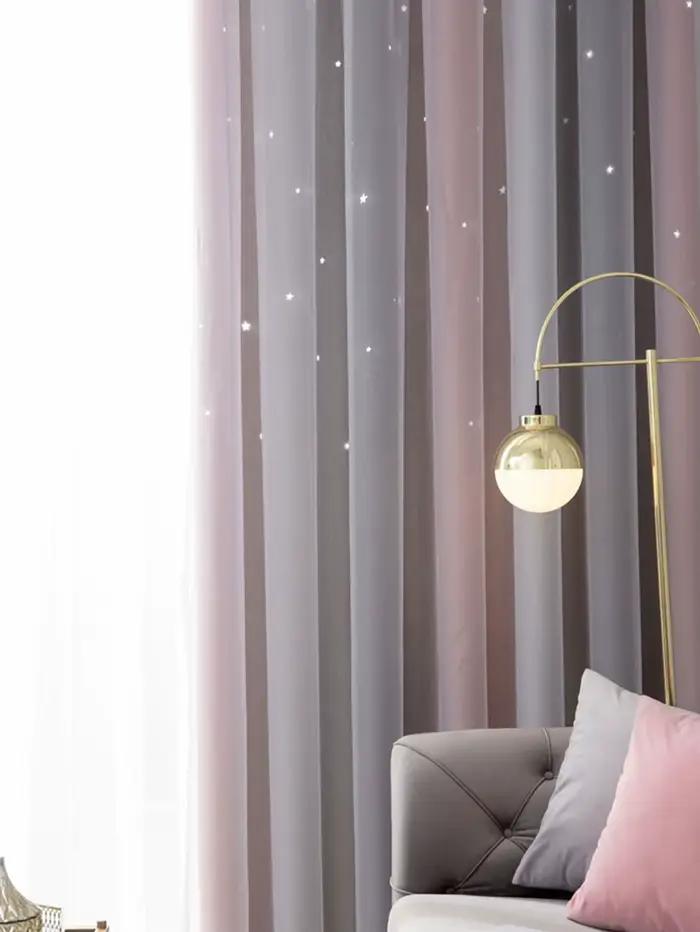 Rideaux occultants pour enfants, pour chambre à coucher, isolation thermique, étoiles scintillantes 