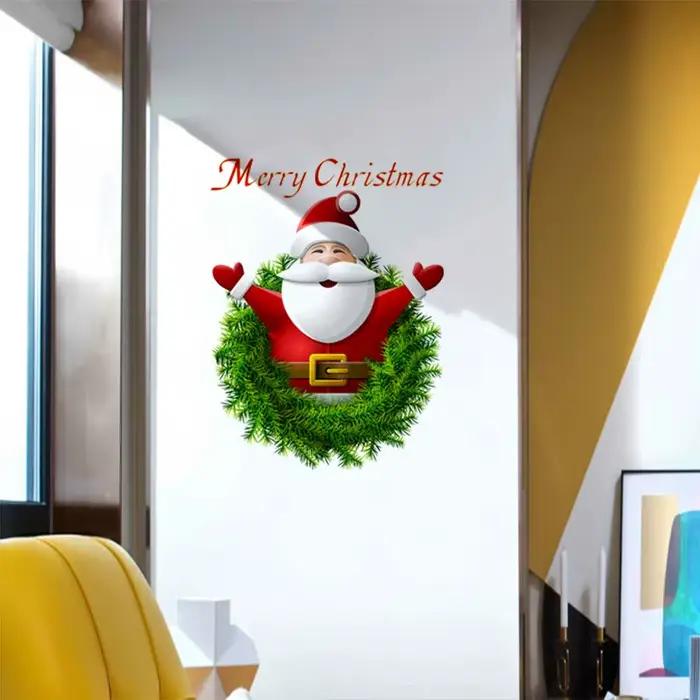 Autocollant mural Père Noël Joyeux Noël pour la décoration de Noël, salon, maison, fenêtre, porte vi