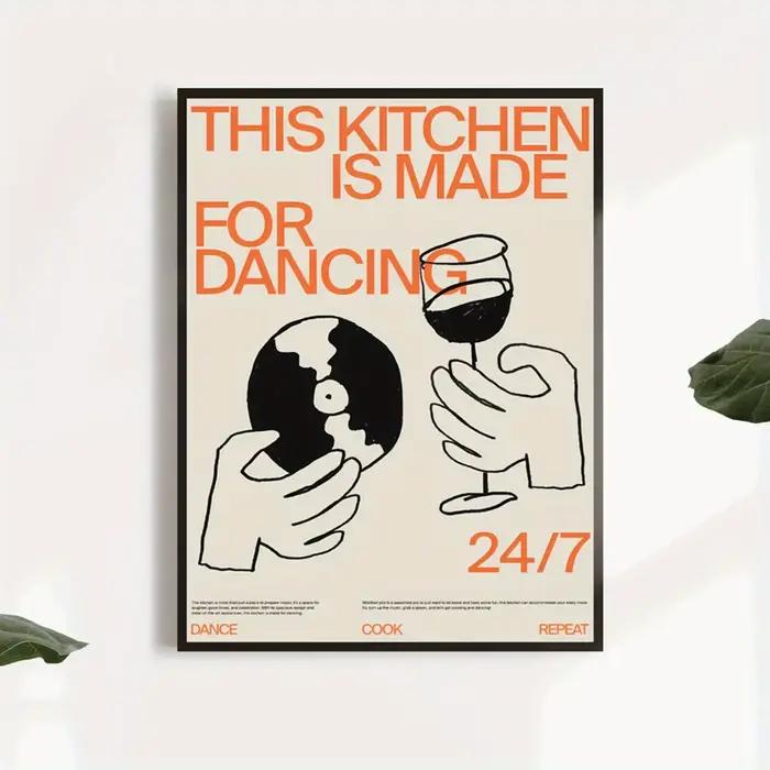 Affiche sur toile cette cuisine pour danser, peinture murale d'art, chambre à coucher, bureau, salon