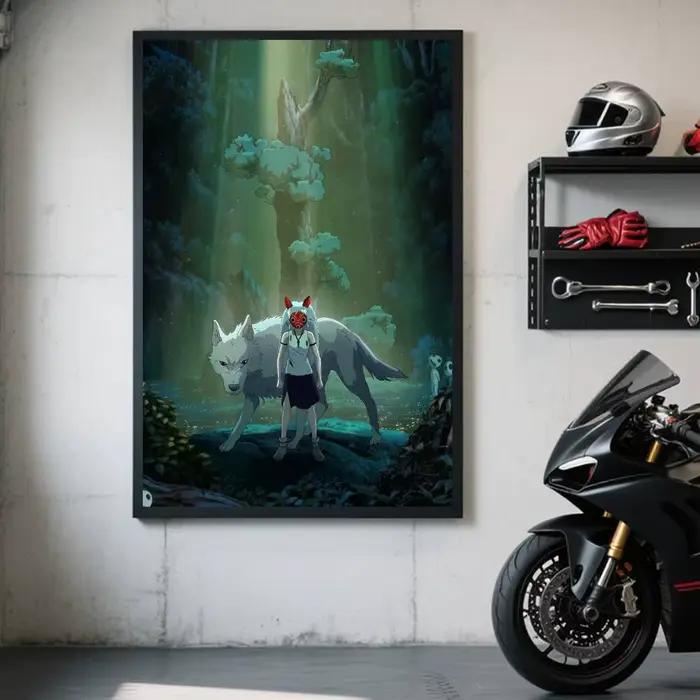 Affiche animée P-Princess M-Mononoke, autocollant artistique auto-adhésif en papier imperméable, déc