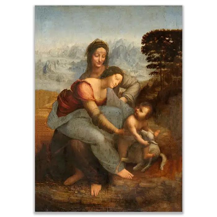 Leonardo Da Vinci la vierge et l'enfant avec St Anne affiches imprime pour salon mur Art décoration 