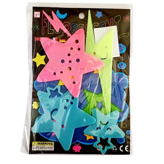 Autocollants muraux étoiles papillon, dessin animé lumineux, pour chambre d'enfants, décor de chambr