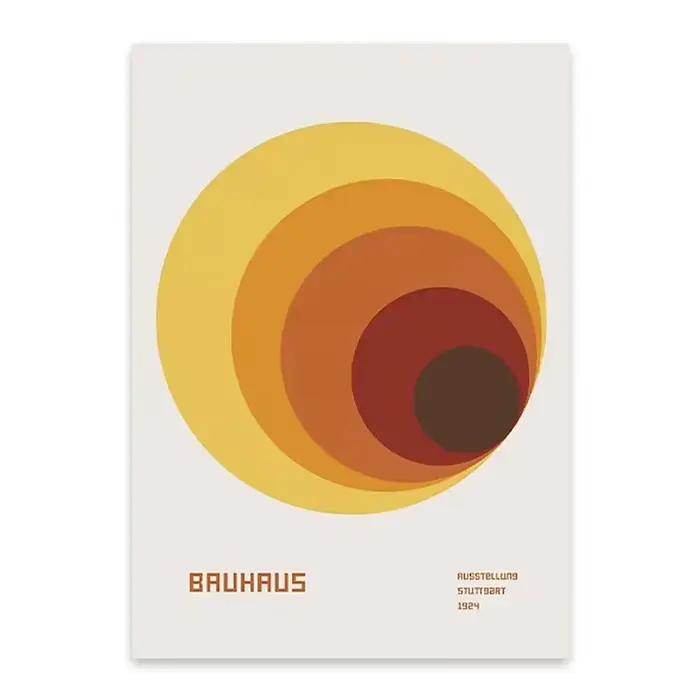 Bauhaus Ausstellung affiche Bauhaus Orange jaune géométrie imprime toile peinture abstraite mur Art 