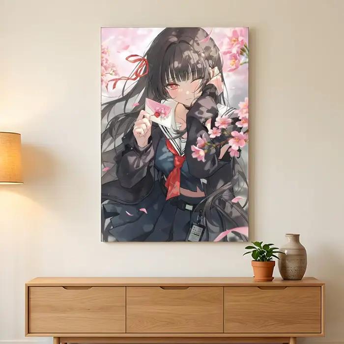 Affiche de jeu Chisa W-wuthering Waves, autocollants muraux modernes et élégants pour décoration de 