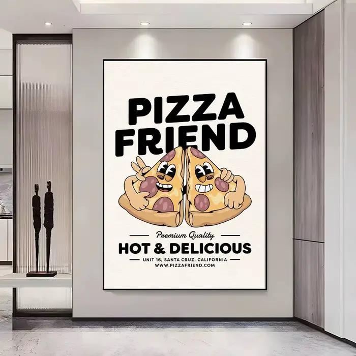 Affiche rétro pop de dessins animés sur le thème de la nourriture, autocollante, imperméable, idéale