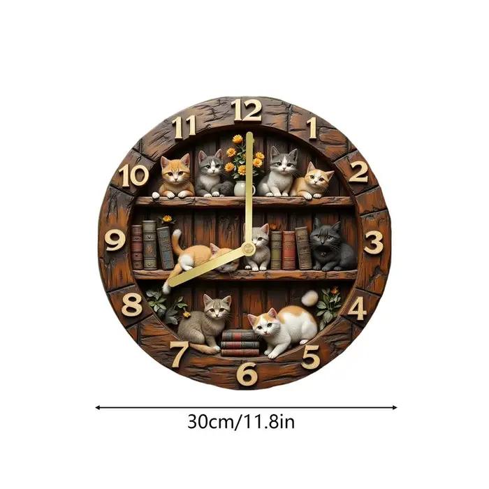 Horloge murale en bois silencieuse de 12 pouces, horloge décorative sans tic-tac pour salon, chambre
