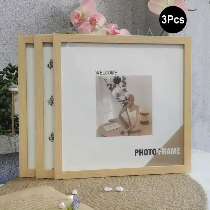Cadres Photo carrés en bois, 3 pièces, pour tenture murale ou décor de bureau, affiches 20x20 30x30c