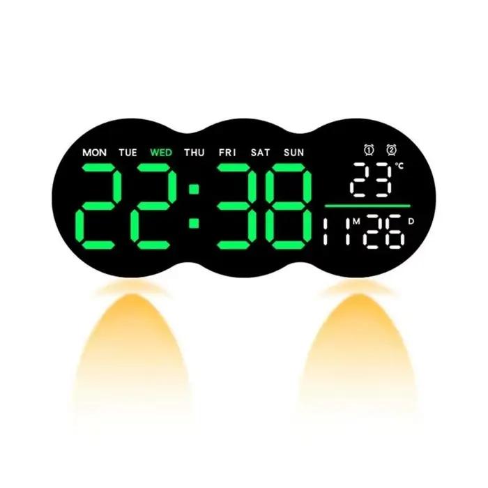 G6KF – horloge murale numérique LED, Design en forme nuage, avec télécommande, minuterie, projecteur