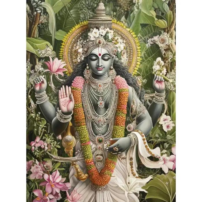 Affiche de dieu hindou, scène de Temple de forêt sérène spirituelle, Nature et vie sauvage indienne,