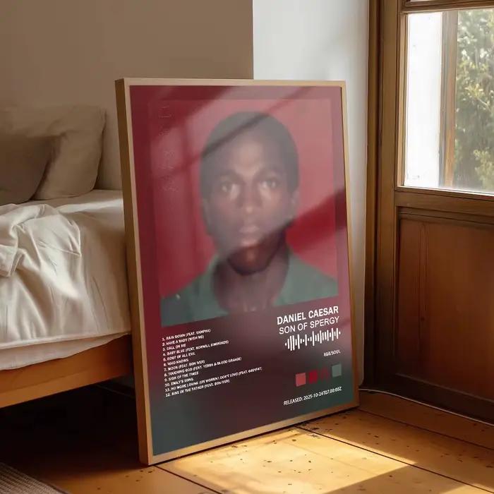 Autocollant mural en papier imperméable Daniel Caesar, affiche d'album, couverture, chansons, musiqu