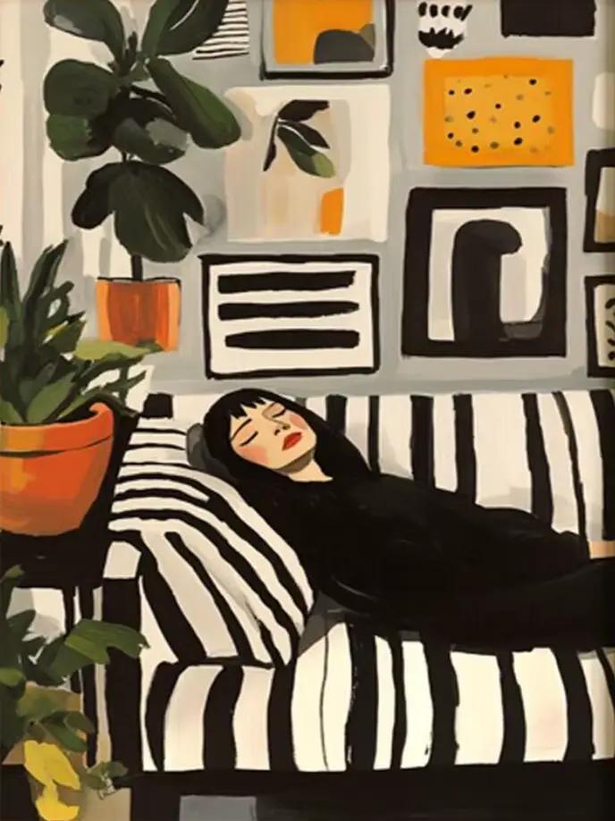 Toile d'art mural abstrait pour femme, avec fleur, affiche minimaliste imprimée pour chambre à couch