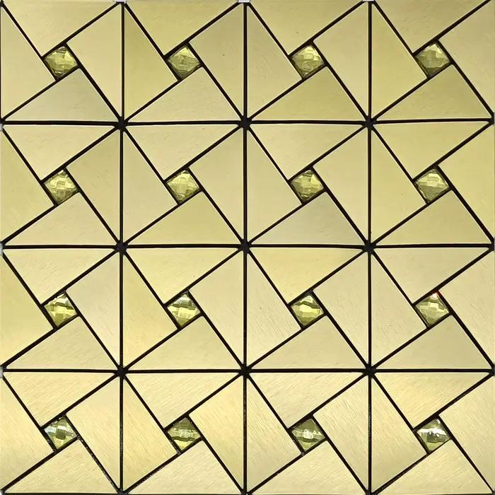 Panneaux muraux décoratifs auto-adhésifs, mosaïque en verre et métal, carreaux de papier peint imper