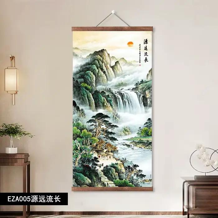 Collection de peintures murales chinoises sur rouleau ; Soleil levant ; Qi violet venant de l'Est ; 