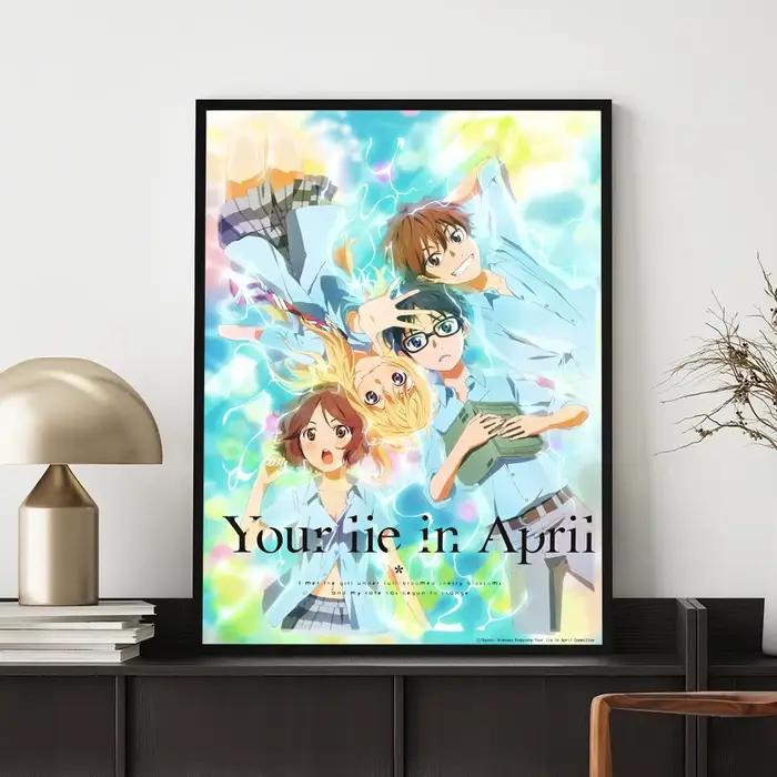 Affiche Anime Your Lie In April HD, décoration murale polyvalente et imperméable, auto-adhésive, par