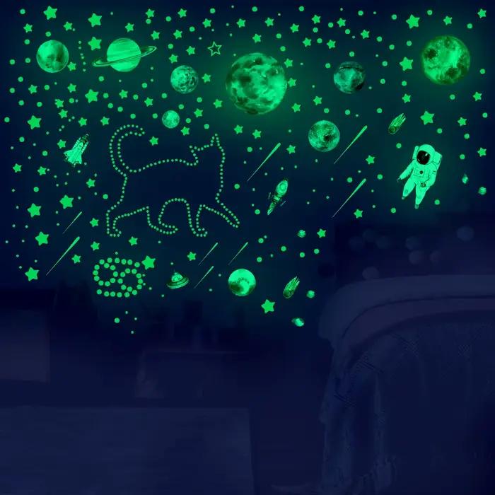Autocollants muraux étoiles qui brillent dans la nuit, 849 pièces, étoiles scintillantes pour plafon