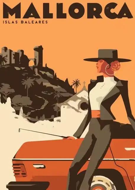 Affiche en toile de paysage romantique, style nordique, Paris, Monaco, Istanbul, Bali, voyage, ville