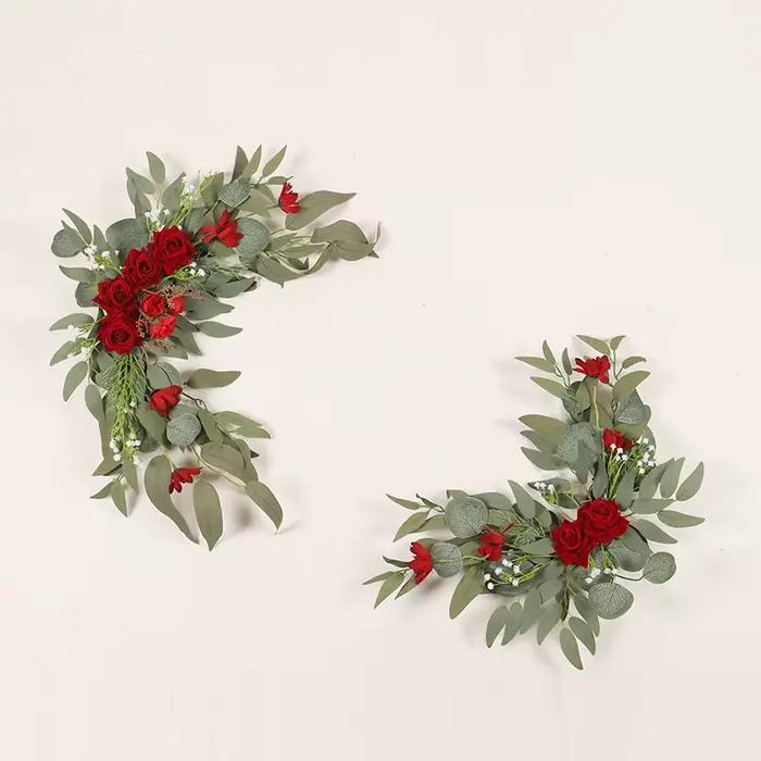Guirxiété murale de fleurs artificielles pour mariage, panneau de bienvenue, rose et µ, décoration d