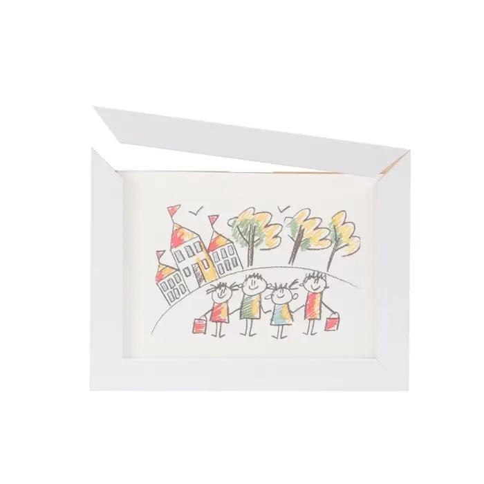 Décoration murale créative, cadre photo en bois pour enfants, cadre photo rotatif interchangeable, p