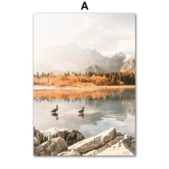 Impression d'art mural de paysage d'automne, peinture sur toile, affiche de nourriture, restaurant, 