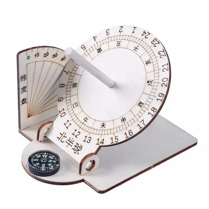 Horloge solaire équatoriale à monter soi-même, construction en bois, modèle scientifique, aide pédag