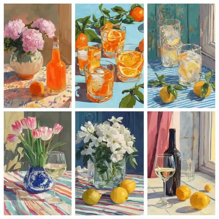Toile de peinture numérique 15x20cm, nature morte aux fruits de printemps, cadeau d'anniversaire, av